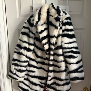 Bershka Zebra Print Teddy Jacket